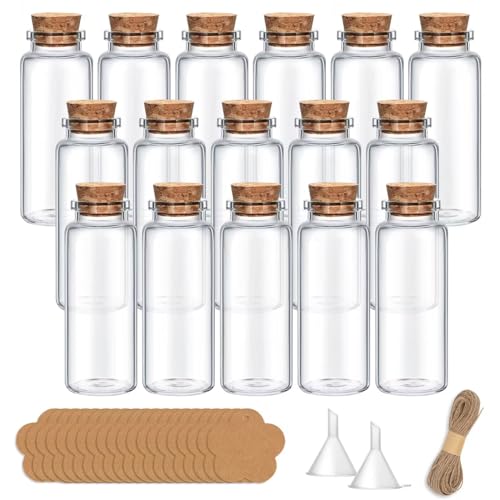 Yagaspantery 16pcs 10ml Petite Bouteilles en Verre, bouteilles de souhaits,Pot