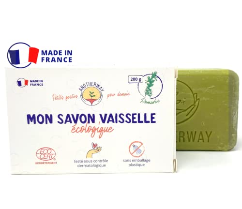 Savon Vaisselle Solide Romarin ANOTHERWAY®, Made in France ● 200