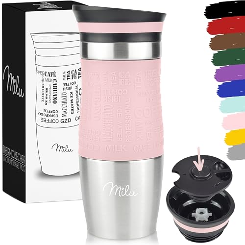 Milu Mug Isotherme Etanche 370ml, 450ml I Thermos Café-Thé I