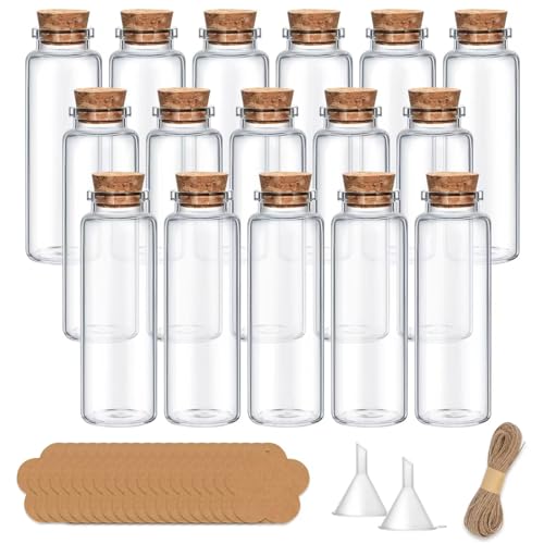 Yagaspantery 16pcs 40ml Petite Bouteilles en Verre, bouteilles de souhaits,Pot