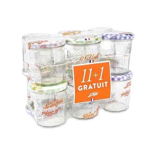 Le Parfait 6585009.0 Lot de 12 Confituriers Verre Transparent 25,5